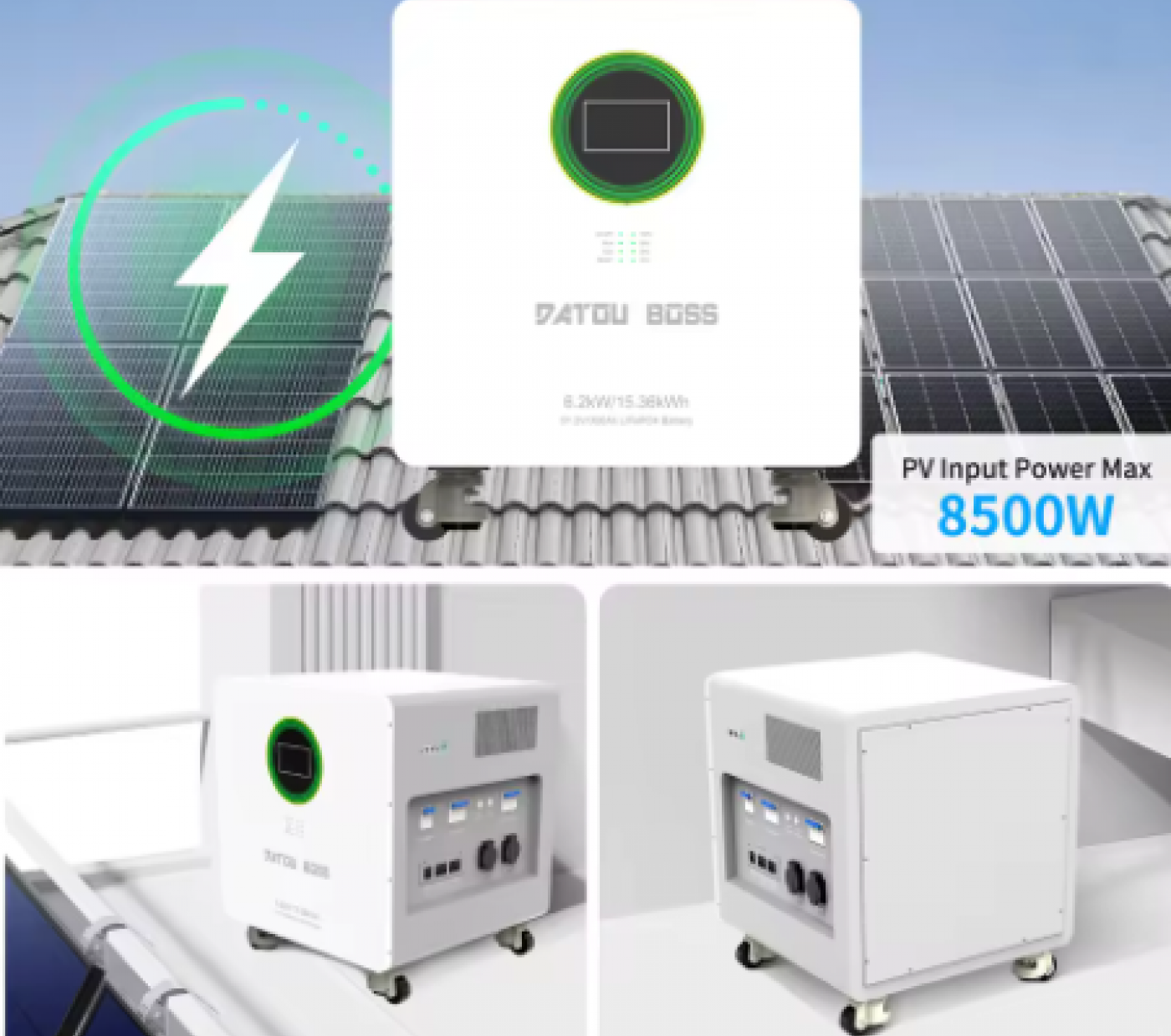 DATOUBOSS energy system - 6.2kW hybrid inverter + 15.36kWh LiFePO4 battery